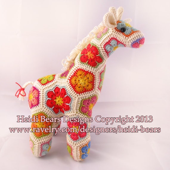 Jedi the Curious Giraffe African Flower Crochet Pattern - Etsy