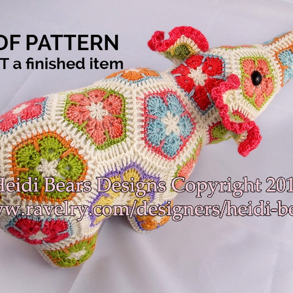 Nellie the Elephant African Flower Crochet pattern