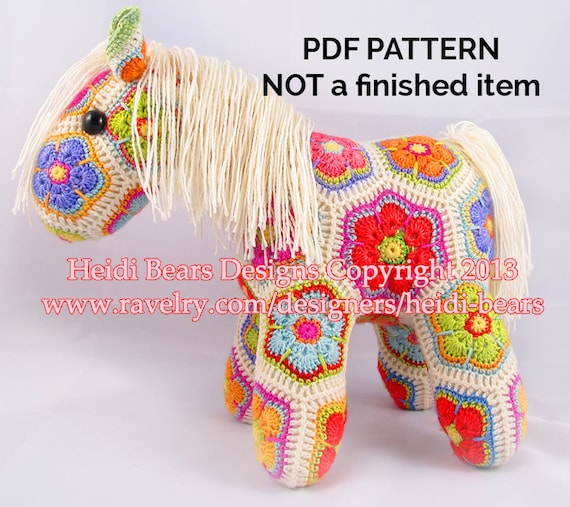 Fatty Lumpkin the Brave African Flower Pony Crochet Pattern - Etsy