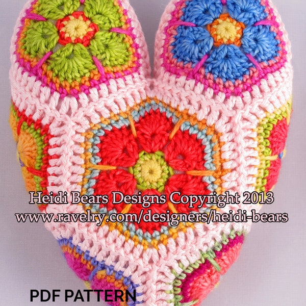 Hippy Hearts African Flower Crochet pattern