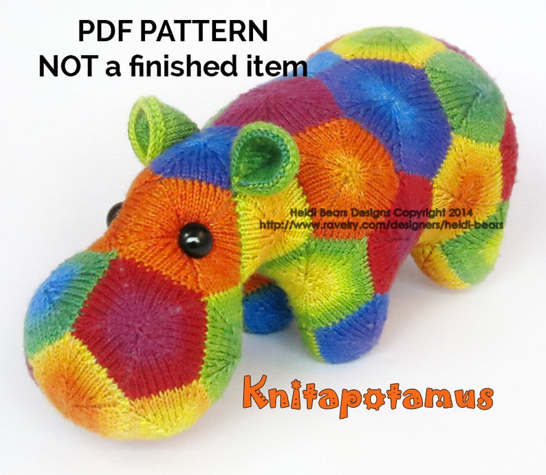 Knitapotamus the Knitted Hippo Pattern image 1