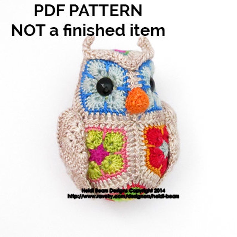 Fat Little Owl African Flower Crochet Pattern image 1
