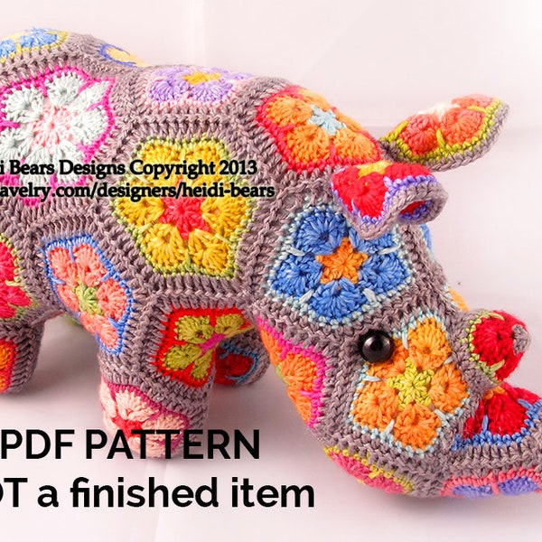 Thandi the African Flower Rhino Crochet Pattern