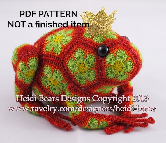 Tomato the Frog Prince African Flower Crochet Pattern - Etsy