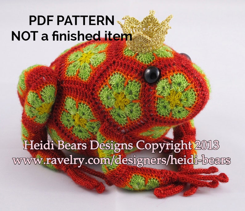 Tomato the Frog Prince African Flower Crochet Pattern image 1