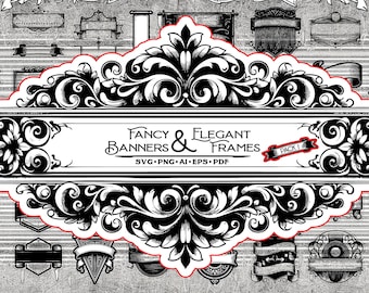 Elegante & ausgefallene Banner und Rahmen, svg png eps ai Vektorgrafik