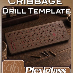 Precision Cribbage Board Template | Acrylic Drill & Router Guide - (12"x3.5")