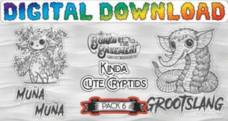 Whimsy Cryptids Cryptids Clipart Set #6 – Mythical Creatures Illustrations (digital ...