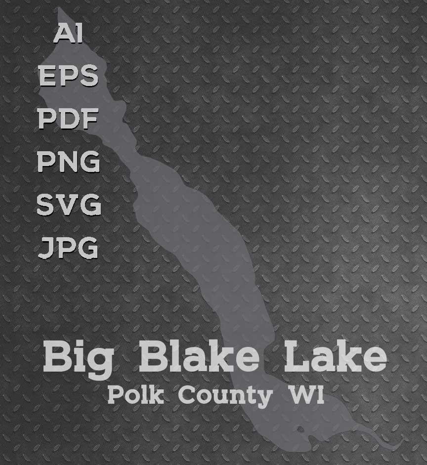 Big Blake Lake, WI Map Silhouette: Vector Graphic (digital Download) - Etsy