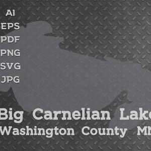 Big Carnelian, Washington County MN Minnesota Mapa Silhueta svg png pdf eps ai design gráfico vetorial corte gravura arquivo a laser barco arte de parede