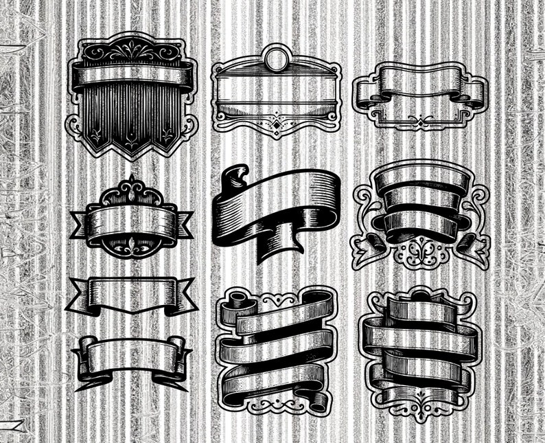 Elegant & Fancy Banners and Frames, Svg Png Pdf Eps Ai Vector Graphic ...