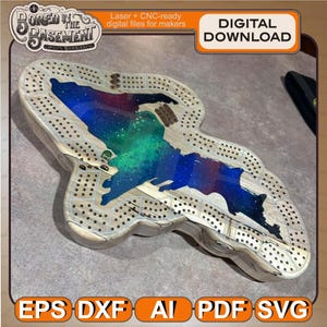 Tabellone da cribbage dell'Upper Michigan SVG: file tagliato al laser CNC (download digitale)