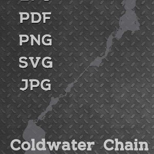 May include: A gray map of the Coldwater Chain of Lakes in Branch County, Michigan. The map is on a textured gray background with the words "AI, EPS, PDF, PNG, SVG, JPG" in white text at the top of the image.
