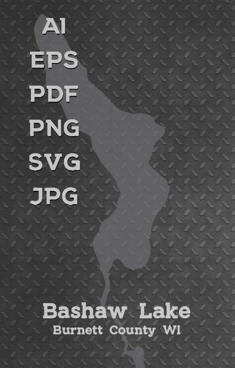 Bashaw Lake, County, WI Map Shape Silhouette Svg Png Pdf Eps Ai