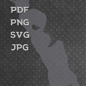 Puede incluir: Un contorno gris del lago Budd en el condado de Clare, Michigan, sobre un fondo negro con un patrón de diamante. El texto "AI, EPS, PDF, PNG, SVG, JPG" está listado verticalmente en el lado izquierdo de la imagen.