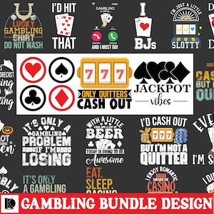 Gambling Gifts Png Bundle, Casino Design png, Gambling Shirt png, Jackpot design, Slots design, Dice, Concho, Lucky