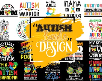 Autism Bundle Png, Autism Png, Autism Awareness Png Bundle, Autism t-shirt design, autism mom png, autism grandma png, Autism Teacher Png,