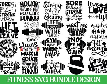 Fitness svg Bundle, Fitness svg, Übung svg, motivierende svg, kein Schmerz, kein Gewinn, Workout SVG Bundle, Silhouette, Cricut, Cut-Datei