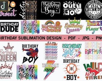 Birthday png bundle design, birthday png, birthday party png, Birthday Girl png, Birthday queen png, it's my birthday png, Birthday diva png