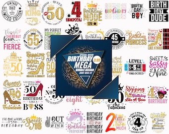 30+ png Birthday  bundle design, birthday png, Birthday Girl png, Digital Download Png, Birthday Princess Png, sublimation designs download