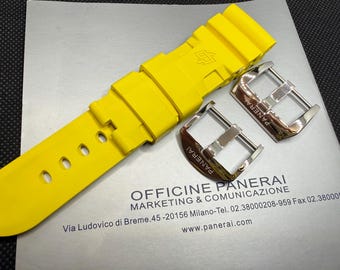 24x22mm Panerai Luminor Yellow Rubber Strap MXE0SK4C with or without buckle