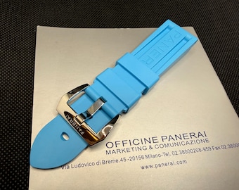 24 x 22 mm Officine Panerai Sky Blue Kautschukband MXE0VM9R mit oder ohne Steckverschluss