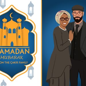 Carta illustrata personalizzata per il Ramadan