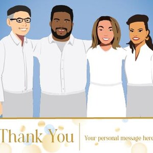 Cartões de agradecimento ilustrados personalizados