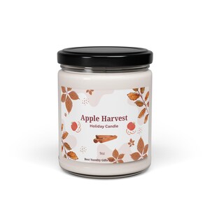 Apple Harvest Soy Candle | 9oz Hand-Poured, 100% Soy Wax, Cozy Fall Scent with Hints of Spiced Apple, Perfect Autumn Season Holiday Gift
