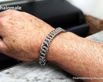 Stainless Steel Bracelet 4-in-1 Half Persian Chainmaille | 16g guage | Adjustable Fit | Stainless Steel Clasp | Meticulously Handcrafted
