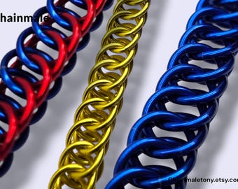 Custom Aluminum Chainmail Half Persian 4 in 1 Neck Chain / Handmade up to 22 inches / 3 Clasp Options / Meticulously Handcrafted