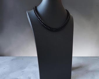 Black chainmail necklace | handmade aluminum | any length | one or two color combinations