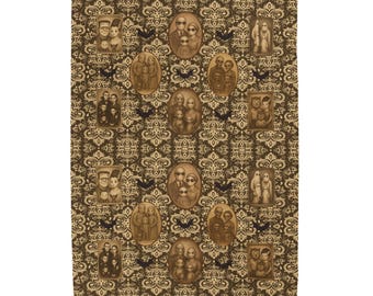 Gothic Throw Blanket Vintage Haunted Family Portrait Halloween Blanket