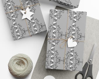 Skull Striped Wrapping Paper