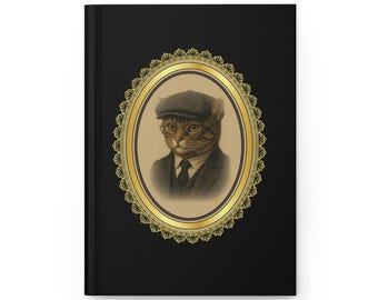 Peaky Blinders Cat Journal Vintage Style Hardcover Notebook for Cat Lovers