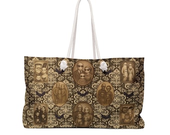 Gothic Vintage Family Portrait Tote Spooky Halloween Weekender Bag