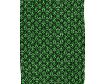 Haunted Mansion Inspired Gothic Comforter Green Damask Horrorcore Blanket
