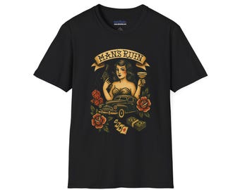 Mans Ruin Shirt Vintage Tattoo Flash Style Graphic Tee