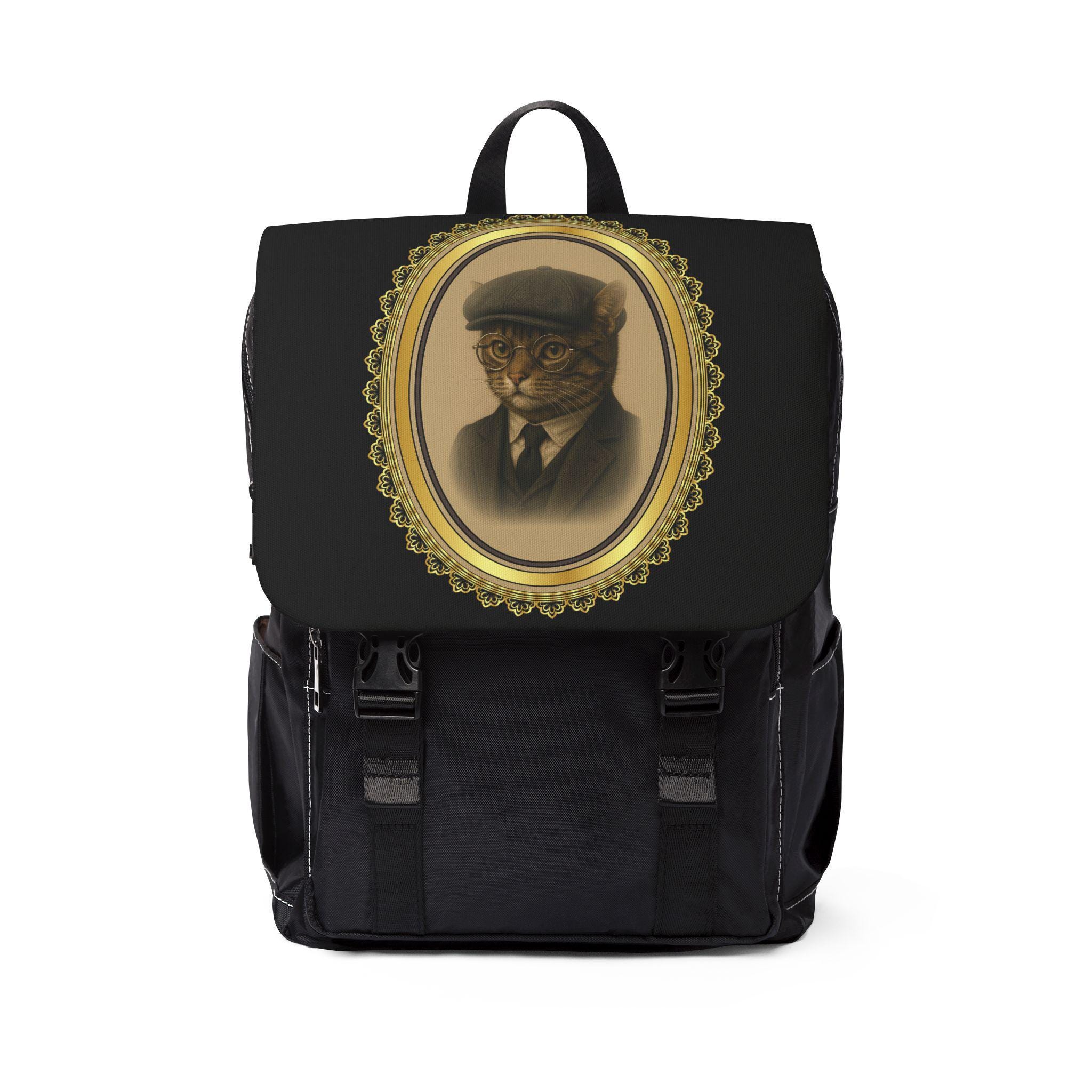 Peaky Blinders Cat Backpack Vintage Gangster Kitty Portrait Bag
