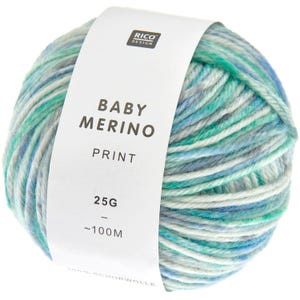Aqua - Baby Merino Print - 25g 100m - Rico Design