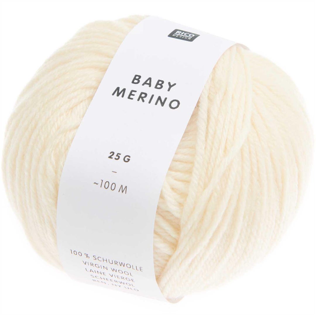 Cream - Baby Merino - 25g 100m - Rico Design - Etsy