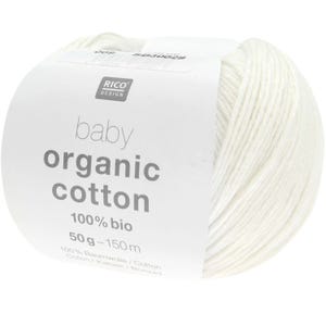 White - Baby Organic Cotton - 50g 150m - Rico Design