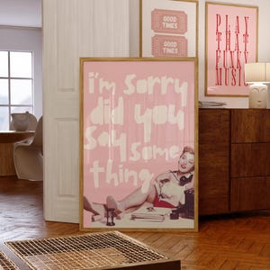 Vintage Feminine Poster | Girly Dorm Decor | Apartment Aesthetic | Print Bathroom Art | Graphic Wall Print