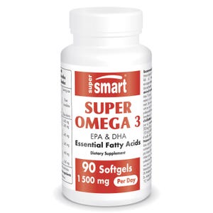 SuperSmart Super Omega 3 1500mg per Day (Certified Friend of The Sea) - EPA & DHA Fatty Acids - Omega 3 Supplement - 90 Softgels