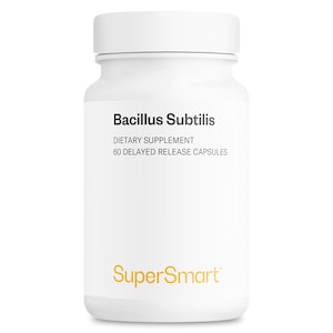 SuperSmart Bacillus Subtilis 3 Billion CFU per Day (High Potency) - Spore Probiotic Supplement | Non-GMO & Gluten Free - 60 DR Capsules