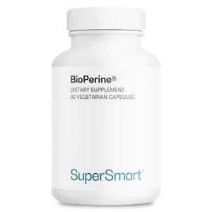 SuperSmart BioPerine® 30mg per Day (95% Piperine) - Absorption Enhancer - Digestive Enzymes Support | 90 Vegetarian Capsules