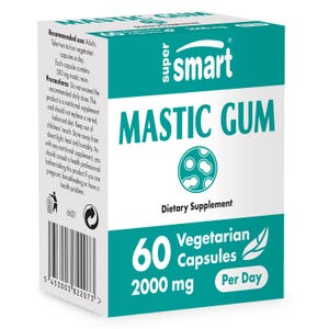 SuperSmart Mastic Gum Supplement 2000mg per Day - Natural Mastic Tree Extract for H.Pylori | Non-GMO & Gluten Free - 60 Vegetarian Capsules