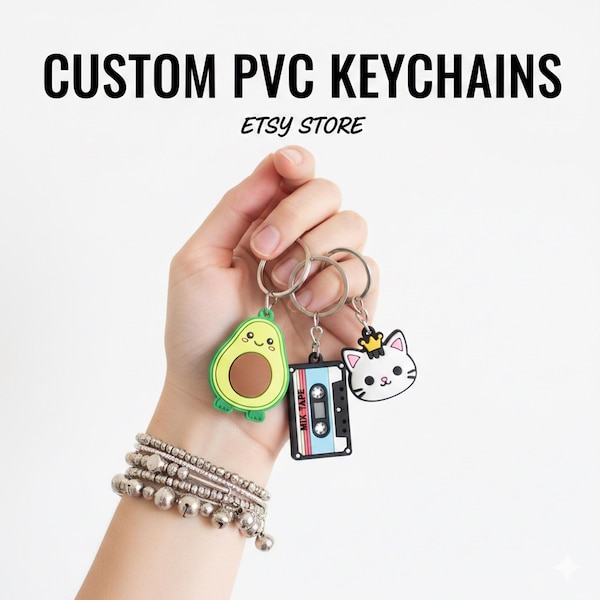 Rubber String Keychain Personalized Rubber Keychains - Etsy