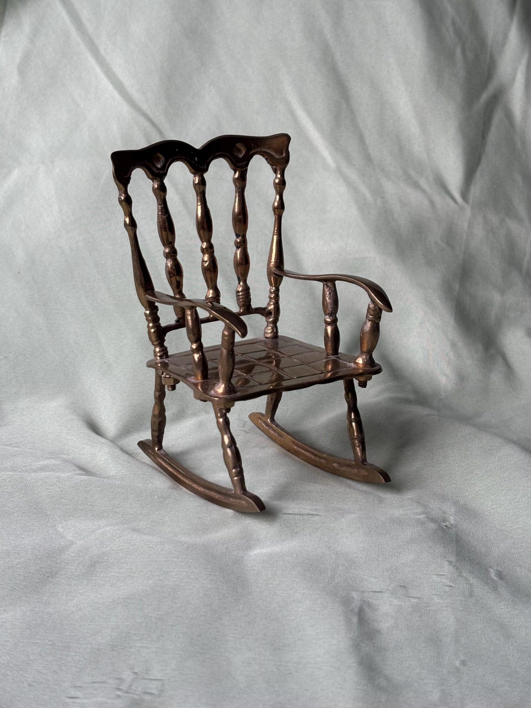 Small Vintage Brass Rocking Chair - Etsy