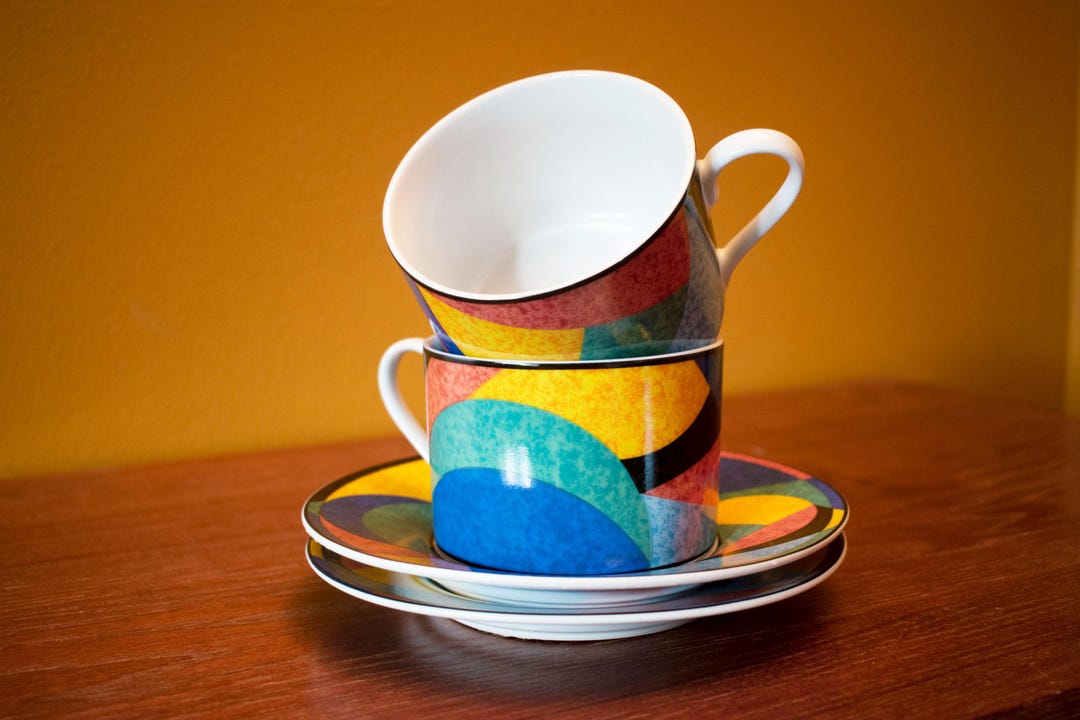 Vintage 1980s Connoisseur by Inhesion PABLO Tea Cups and Saucer Plates ...